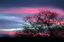 Glowing embers of a summer sunset in the north of England.