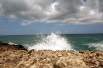 Sea spray on the Caribbean coast of Antigua…